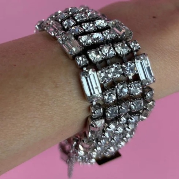 VTG 1950’s / 1960’s Bracelet Sparkling Rhinestone Wedding - Picture 2 of 4